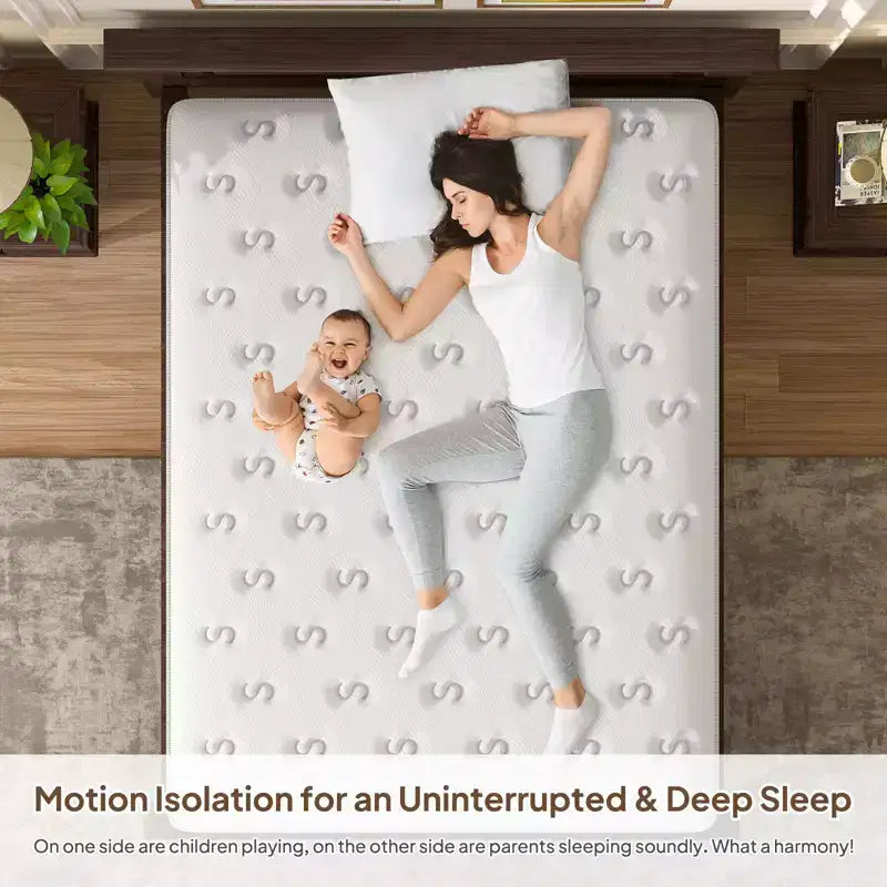 Materasso da 12/14" con Memory Foam e Molle Insacchettate, Sollievo dalla Pressione, Senza Fibra di Vetro