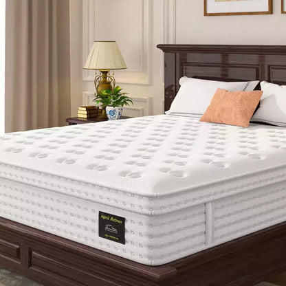 Materasso da 12/14" con Memory Foam e Molle Insacchettate, Sollievo dalla Pressione, Senza Fibra di Vetro