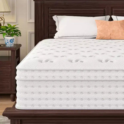 Materasso da 12/14" con Memory Foam e Molle Insacchettate, Sollievo dalla Pressione, Senza Fibra di Vetro