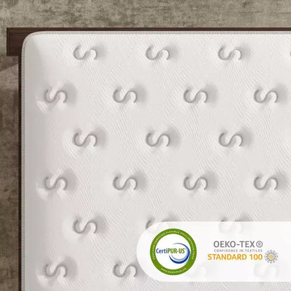 Materasso da 12/14" con Memory Foam e Molle Insacchettate, Sollievo dalla Pressione, Senza Fibra di Vetro