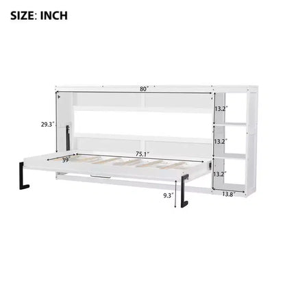Letto a scomparsa a parete Murphy Bed con libreria, letto a parete pieghevole Cabinet Bed per camera degli ospiti ufficio