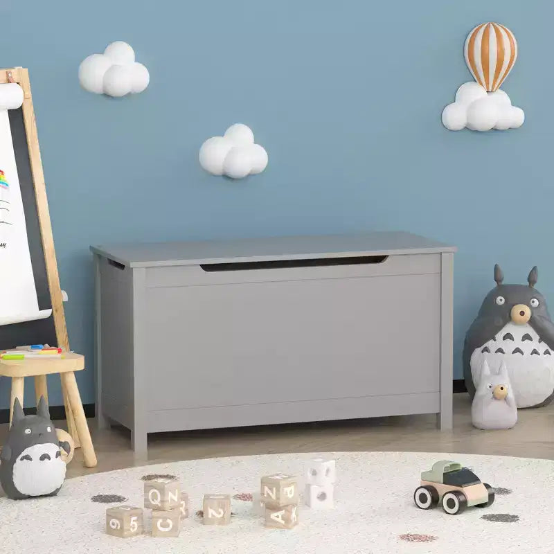 Contenitore per giochi per bambini con coperchio a cerniera di sicurezza, dai 2 anni in su, montaggio rapido