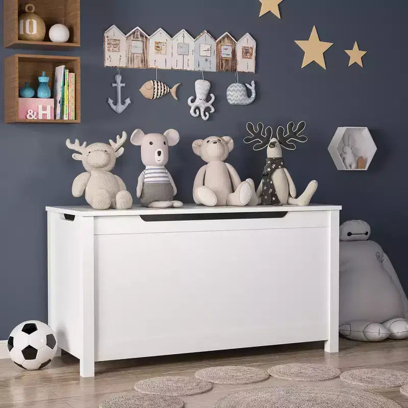 Contenitore per giochi per bambini con coperchio a cerniera di sicurezza, dai 2 anni in su, montaggio rapido