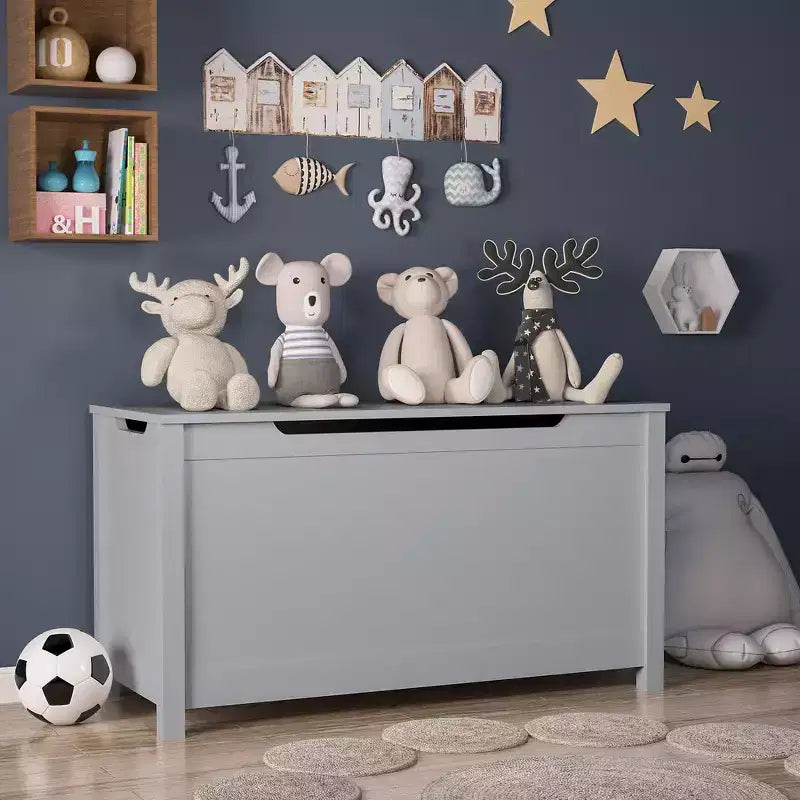 Contenitore per giochi per bambini con coperchio a cerniera di sicurezza, dai 2 anni in su, montaggio rapido