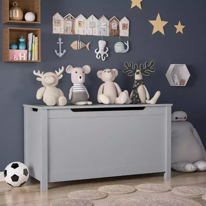 Contenitore per giochi per bambini con coperchio a cerniera di sicurezza, dai 2 anni in su, montaggio rapido