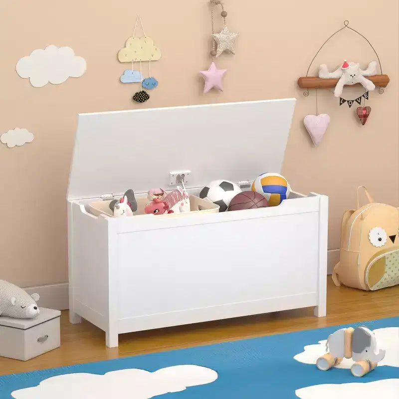 Contenitore per giochi per bambini con coperchio a cerniera di sicurezza, dai 2 anni in su, montaggio rapido