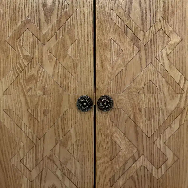 Credenza Rustica in Legno di Abete da 150 cm con 4 Ante, per Soggiorno e Ingresso