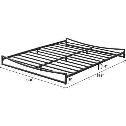 Piattaforma in metallo, telaio letto queen-size, senza molle, facile montaggio con robusto supporto in lamiera d'acciaio