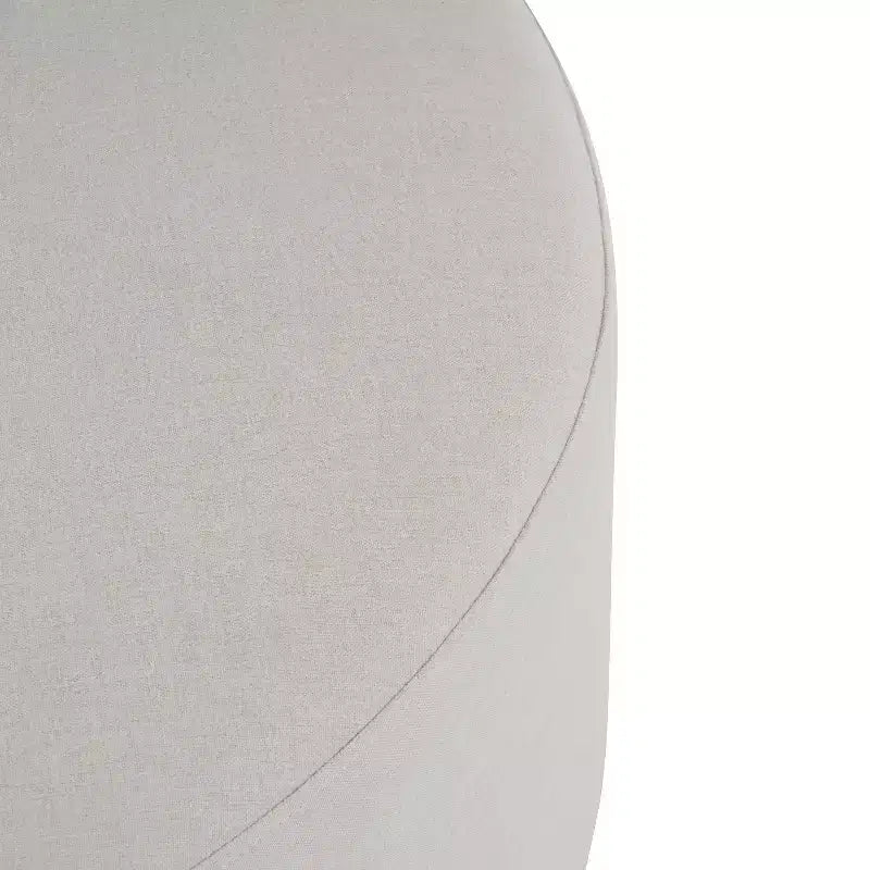 Poggiapiedi Pouf Rotondo da 30,5" con Gambe in Legno di Gomma, Cuscinetti Antiscivolo, Moderno Minimalista