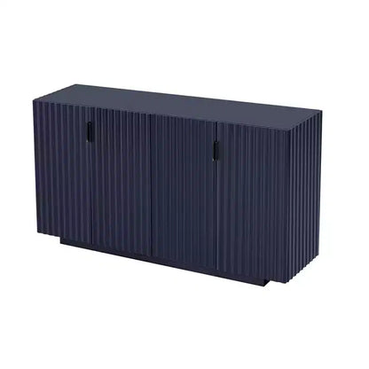 Mobile Credenza da 152 cm con 4 Ante Ondulate e Ripiani Regolabili. Tavolo Consolle per Ingresso. Soggiorno. Sala da Pranzo. Cucina