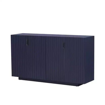Mobile Credenza da 152 cm con 4 Ante Ondulate e Ripiani Regolabili. Tavolo Consolle per Ingresso. Soggiorno. Sala da Pranzo. Cucina