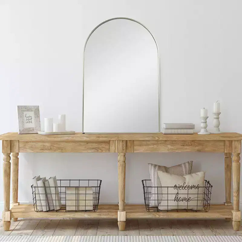 Specchio da parete ad arco moderno con cornice dorata da 36", accento decorativo per soggiorno e camera da letto