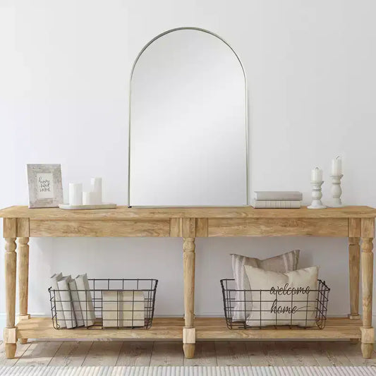 Specchio da parete ad arco moderno con cornice dorata da 36", accento decorativo per soggiorno e camera da letto